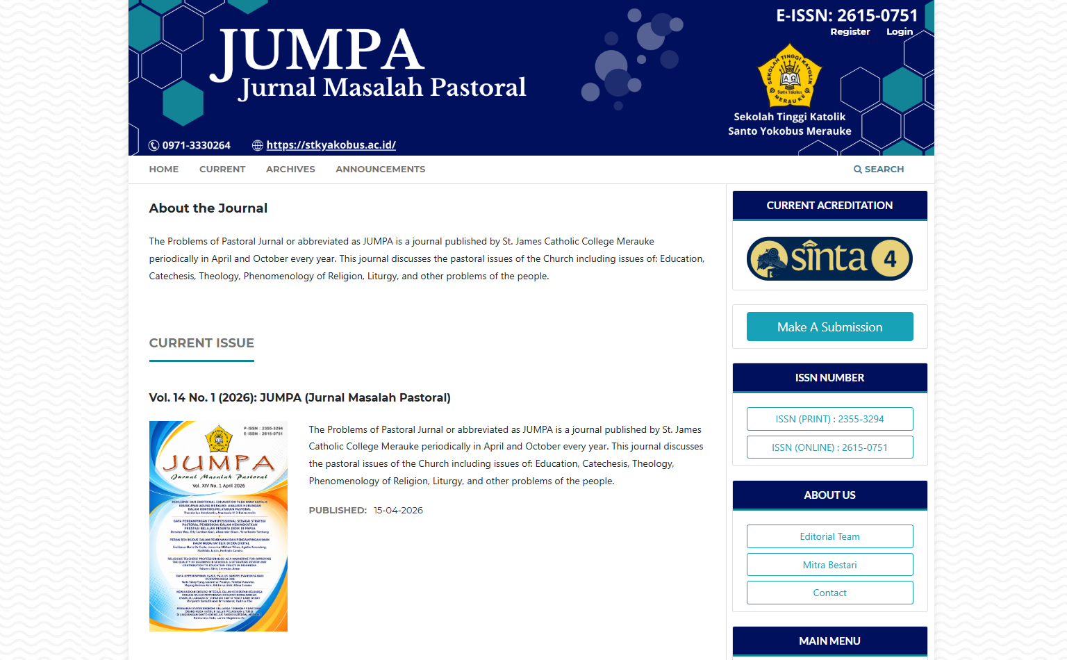 Screenshot E-Journal (OJS)