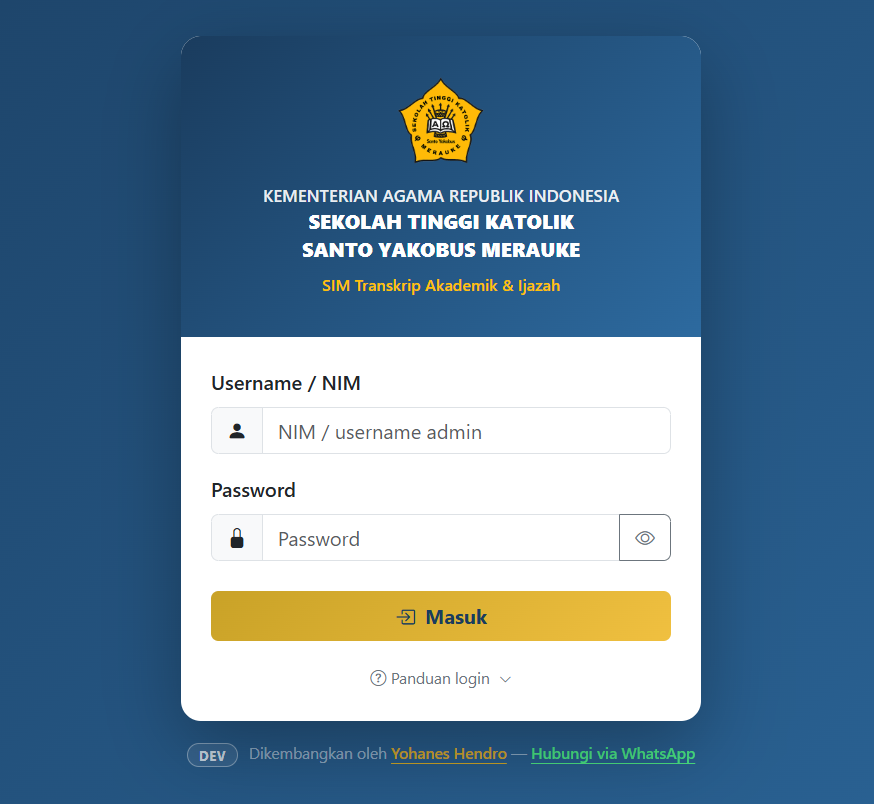 Screenshot SIM Ijazah & Transkrip